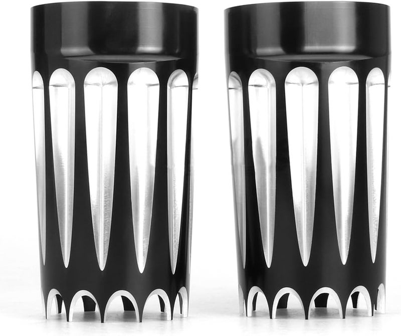 TOPRAMETAL 49mm Fork Slider Boots Cover for Harley Touring, FLHR, FLHX, Ultra Limited Low, CVO Street Glide, Bagger (Black, Gear style) - Image 4